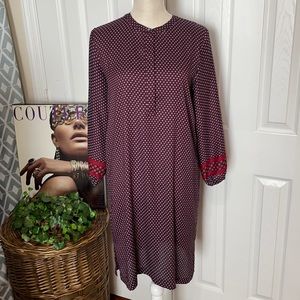 Ann Taylor LOFT Burgundy Dress / Elastic Sleeves